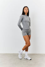 Soft Touch Seam Detail Zip Through Jacket