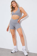 Soft Touch Cross Over Waist Cycling Shorts