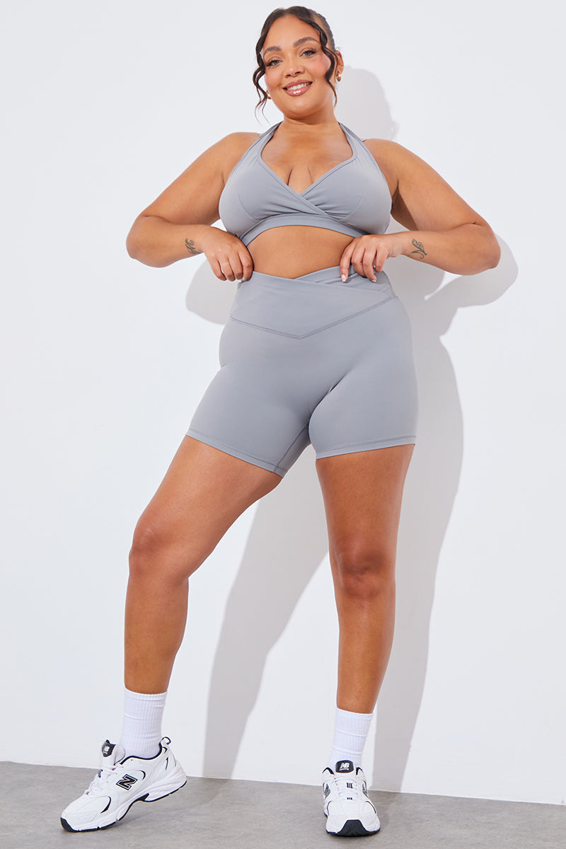 Soft Touch Cross Over Waist Cycling Shorts