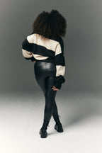 Perfect Sculpting High Waisted Leather Look Leggings With Back Pocket