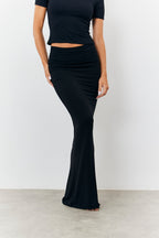 Sculpting Fold Over Waistband Maxi Skirt
