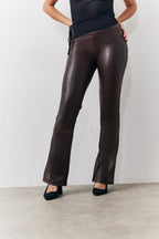 Perfect Sculpting High Waisted Leather Look Flare