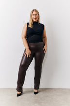 Perfect Sculpting High Waisted Leather Look Flare