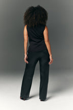 Perfect Sculpting High Waisted Leather Look Straight Leg Trouser