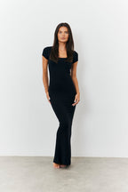 Sculpting Cap Sleeve Maxi Dress