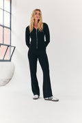 Rib Knit Co-Ord Flare Trouser