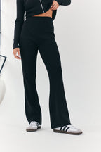 Rib Knit Co-Ord Flare Trouser