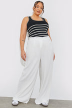 Rib Knit Scoop Neck Stripe Top