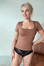 Seamless Square Neck Snatched Shapewear Top