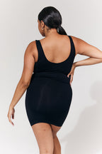 Seamless Plunge Neck Snatched Shapewear Mini Dress