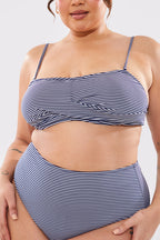 Sculpt And Control Stripe Waisted Full Coverage Bikini Bottom