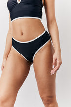 Black High Thigh Boomerang Bikini Bottoms