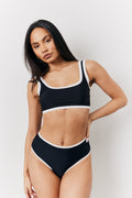 Black Scoop Neck Bikini Top