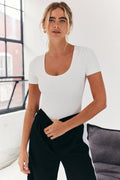 Built In Bra Sculpt & Control Short Sleeve Bodysuit