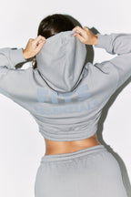 Cropped Drawstring Co-Ord Hoodie