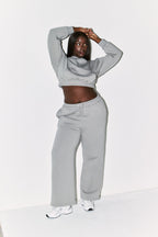 Cropped Drawstring Co-Ord Hoodie