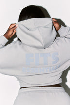 Cropped Drawstring Co-Ord Hoodie