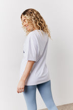 White Fits Pilates Graphic Oversized T-Shirt