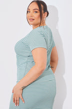 Short Sleeve Stripe Reversible Co-Ord Top