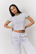 Grey Marl Fits 90's Crew Neck T Shirt