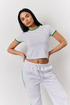 Grey Marl Fits 90's Crew Neck T Shirt