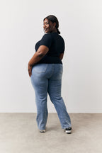 Black Ribbed Crew Neck Short Sleeve Top