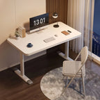 White Height Adjustable Office Desk 100cm