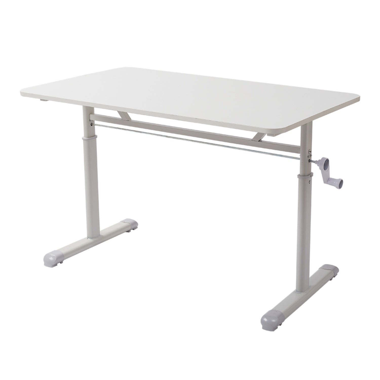 White Height Adjustable Office Desk 100cm