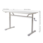 White Height Adjustable Office Desk 100cm