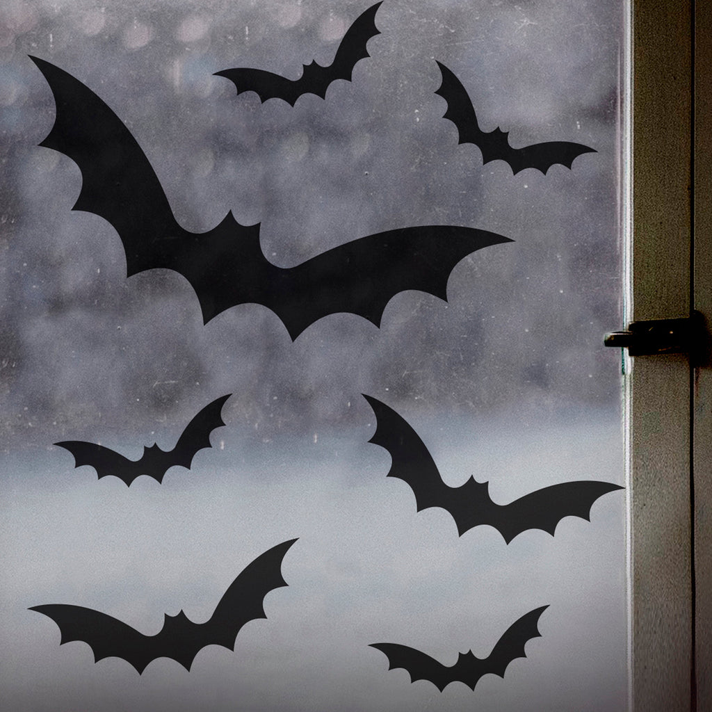 Black Bat Halloween Window Stickers- 5 Inner Pack