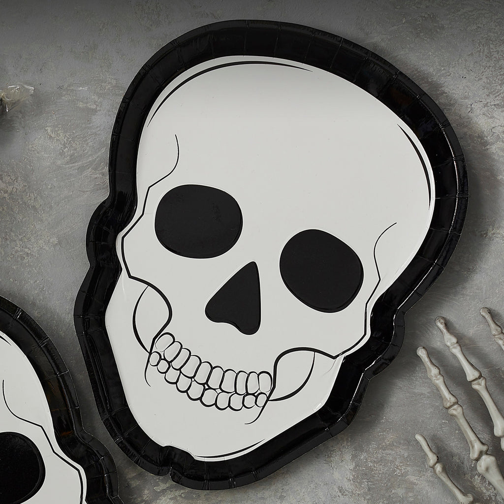 Skull Shaped Paper Halloween Plates