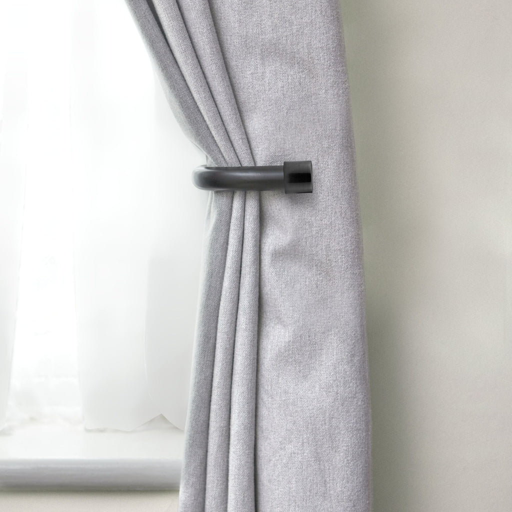 Matt Black Full Stop Curtain Holdbacks (Pair)