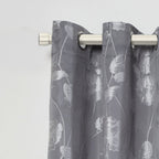 Brushed Silver Full Stop Extendable Curtain Pole