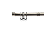 Black Silk Full Stop Extendable Curtain Pole with Rings