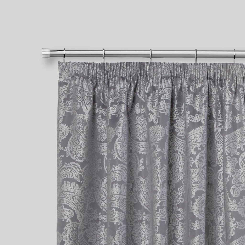 Chrome Full Stop Extendable Curtain Pole with Rings