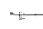 Chrome Full Stop Extendable Curtain Pole with Rings