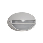 White Oval Outdoor Light With Ridged Glass