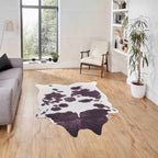 Faux Cow Print White/Black Rug