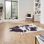 Faux Cow Print White/Black Rug