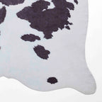 Faux Cow Print White/Black Rug