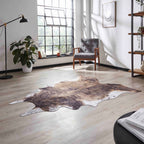 Faux Cow Print Brown Rug