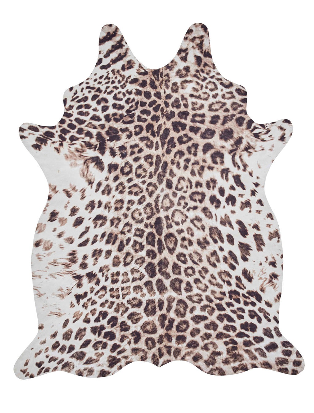 Faux Leopard Print Brown Rug