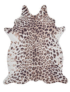 Faux Leopard Print Brown Rug