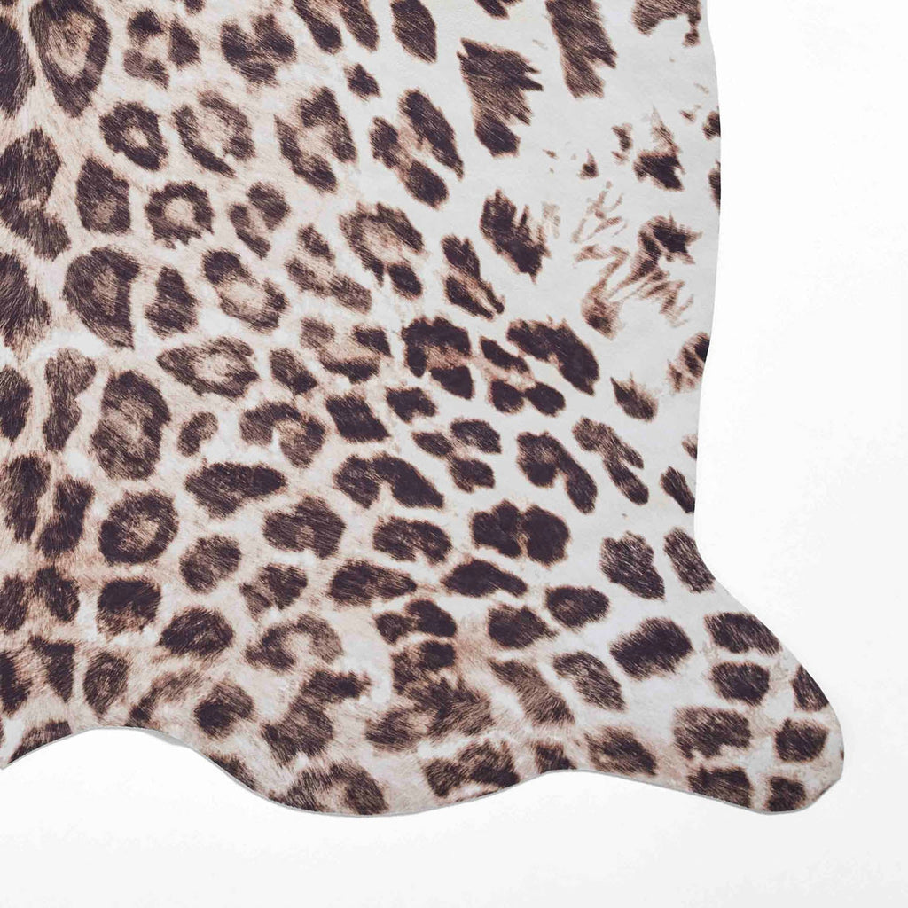 Faux Leopard Print Brown Rug