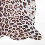 Faux Leopard Print Brown Rug