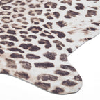 Faux Leopard Print Brown Rug