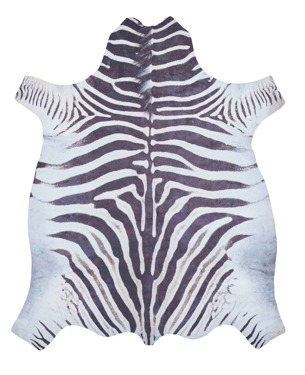 Faux Zebra Print Black/White Rug