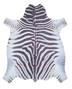 Faux Zebra Print Black/White Rug