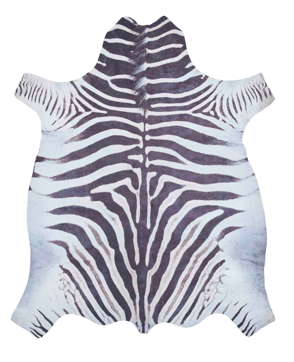 Faux Zebra Print Black/White Rug