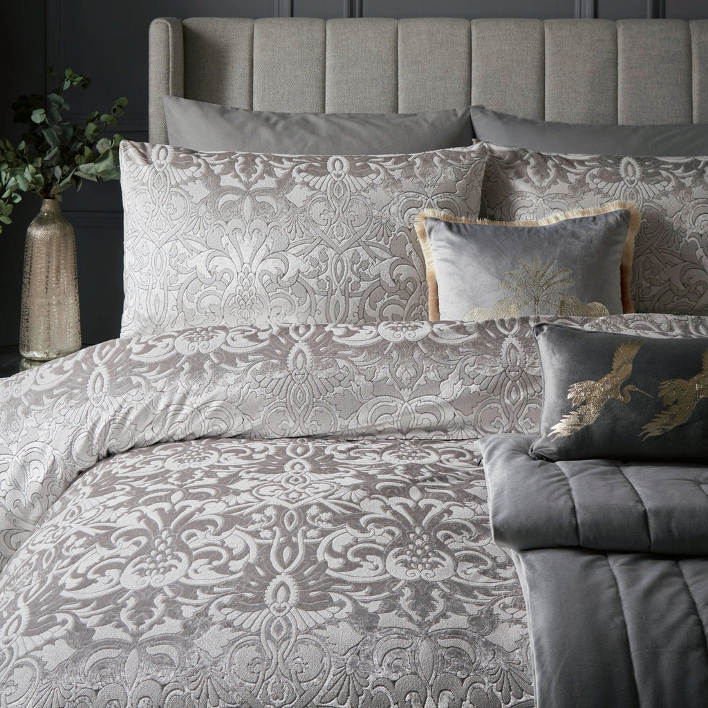 Laurence Llewelyn-Bowen Firenza Silver Velvet Duvet Set